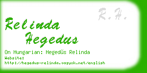 relinda hegedus business card